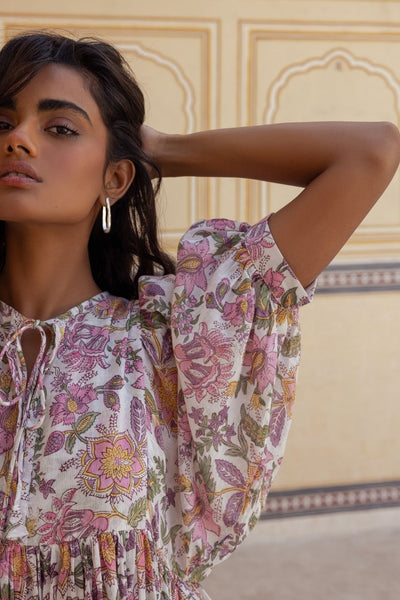 Kyra Midi Dress ~ Fuchsia Bloom