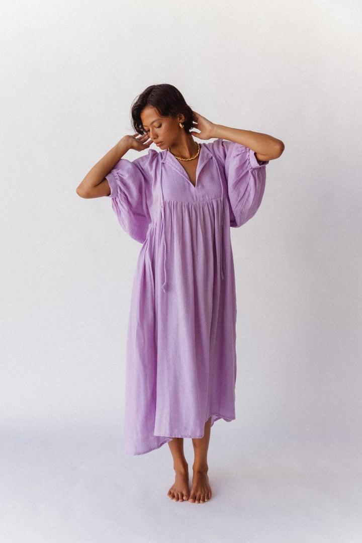 Kyra Midi Dress ~ Lilac Gauze