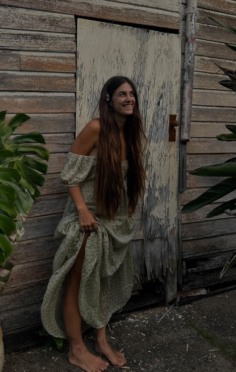 Sita Maxi Dress ~ Green Lily