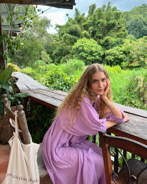 Kyra Maxi Dress ~ Lilac Gauze