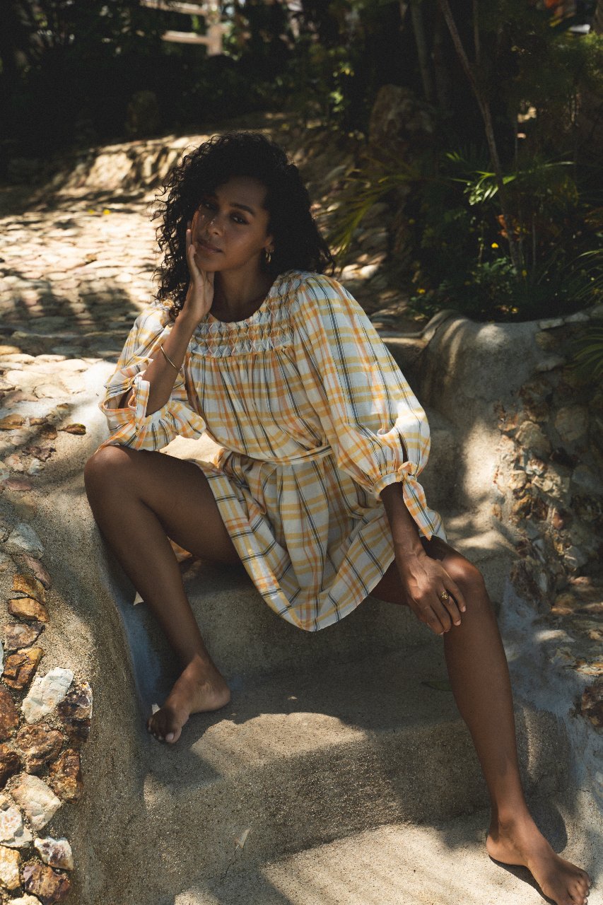 Freya Dress ~ Honeycomb Plaid