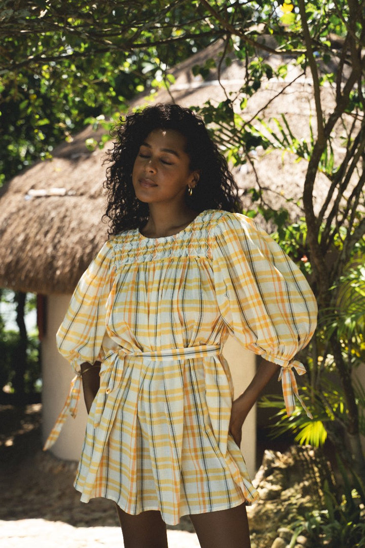 Freya Dress ~ Honeycomb Plaid