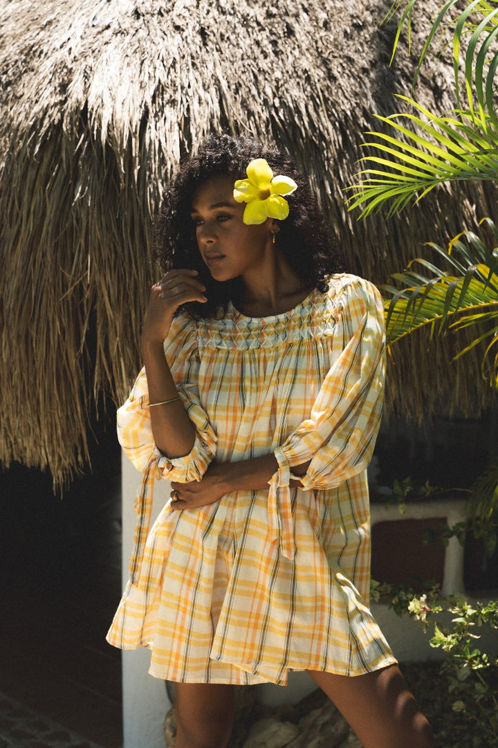 Freya Dress ~ Honeycomb Plaid